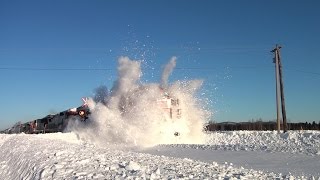 CN 2304 West, Snow Busting At Sussex, New Brunswick 02-03-2015