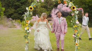 One of the most fun weddings of the year - London wedding - hand-painted wedding dress