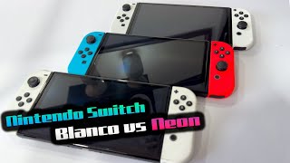 Te muestro el Nintendo Switch Oled Blanco vs el color Neon, existen diferencias a parte del color?