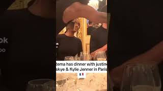 Rema dines with Justine Skye and Kylie Jenner in Paris.