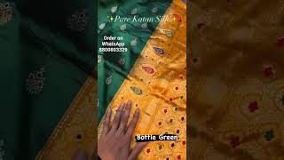 pure katan banarasi silk saree #youtubeshorts #shorts #handloom #saree#silk#banarasisilk