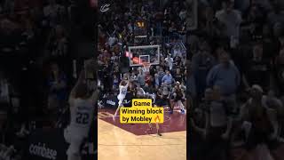 Game winning block by Evan Mobley! 🔥#NBA #nbaplayoffs #nbabasketball #Mobley #Cavaliers  #shorts