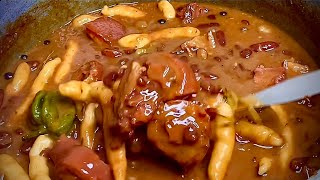 JAMAICAN STEWED PEAS, simmer in coconut milk