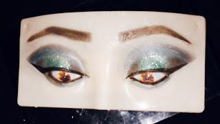 blue and green glittery eyes makeup || #kasheeseyemakeup #viralvideos