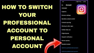 PAANO MAG SWITCH FROM PROFESSIONAL ACCOUNT TO PERSONAL ACCOUNT SA INSTAGRAM