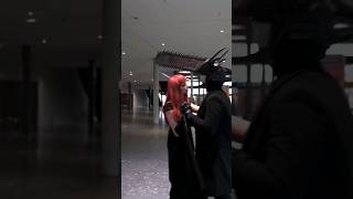 Makima and Chainsaw Man dance, while Aki is...!? cosplays found at Comic Con Stuttgart 2023 #shorts