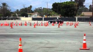 Susie driving Viper At Palm Springs Corvette Club's Spring Fling Autocross March 2012 in Indio, CA