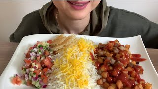 Asmr eating Swedish Pyttipanna with rice & Salad|موکبانگ پیتی پانا سوئدی با برنج و سالاد شیرازی