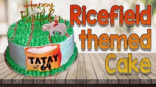 Easy and Simple Ricefield-Themed Cake | Chocomosit and Boiled Icing