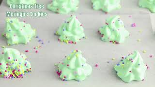 Christmas Tree Meringue Cookies