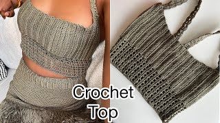 Crochet Easy Crop Top #crochettop