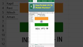 how to add country code? #shorts #youtubevideo #ytshorts #viral #excel #tutorials #education