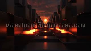 VJ LOOP 36 - Blocks & Sunrise - Animated Background &  Live Wallpaper - 4K