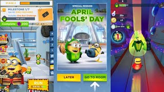 Minion Rush Special Mission April Fool's Day Collecting Dino Costumes Run#716 @De_Epic