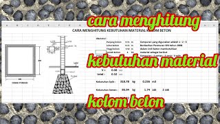 cara menghitung kebutuhan material kolom beton