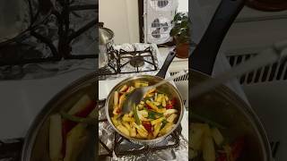 Potatoes, radish and bell peppers stir fried #shorts #veganrecipes