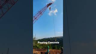 Pouring concrete for bored pile | Rural Area | Toll Roads | Civil Engineering #Shorts