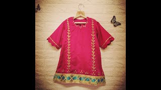 How to Make a Party Wear Kurti for Baby / Girl - PART 4 -  GARMENT CONSTRUCTION