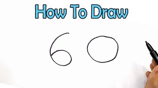 How to draw a Cat From Number 60. Easy drawing with Number.