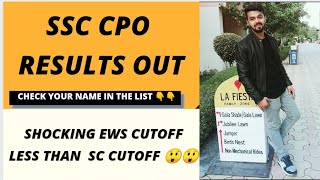 SSC CPO RESULTS OUT | CHECK OUT THE LIST | SSC CPO TIER 1 |