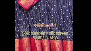 Soft blueberry silk sarees