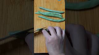 Satisfying French Green Bean Cutting #shorts #cuttingskills