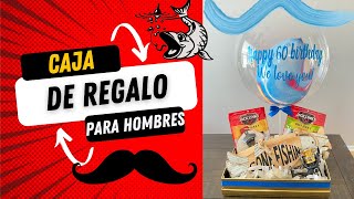 Como hacer ancheta regalo para hombre caja sorpresa con globo burbuja  personalizado