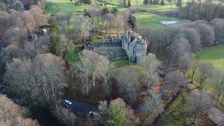 Huntly Castle , Huntly , Aberdeenshire , Scotland. DJI Mini 2 4K footage