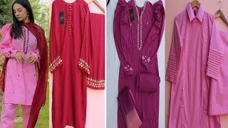 plain  dress designing ideas || plain suits designs