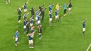 Real Oviedo 3 - C.D. Tenerife 1; final del partido y despedida al equipo.