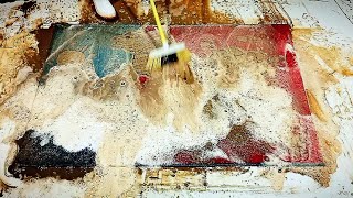 Cleaning large carpet submerged in mud is very enjoyable (New carpet)