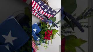 God Bless America Patriot Wreath #patriotic #america #wreaths #rachelsuniquecrafts #usa #american