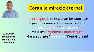 Il a critiqué les sourates ayant des noms d'animaux mais les arguments numériques l'ont étonné !!