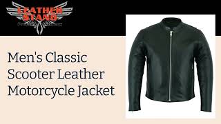 Men's Classic Scooter Leather Motorcycle Jacket