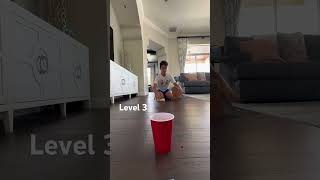 Level 1-5 ping pong ball toss! #trickshots #trickshot #shorts