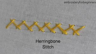 Herringbone Stitch, How to work a Herringbone Stitch in Hand Embroidery