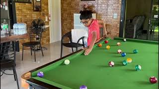 BEHIND THE BACK SHOT #billiards #poolvillas #sports #tricks