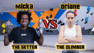 Oriane Bertone's bouldering circuit training set by Micka Mawem