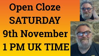 Livestream English Class for C2 and C1 - Open Cloze SATURDAY 9th November 1 PM UK TIME