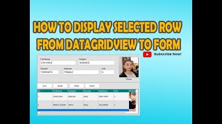 How to display selected row from datagridview to form | Vb.net Tutorials