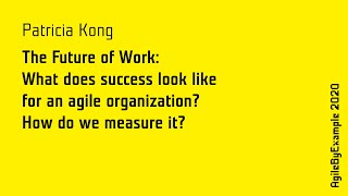 AgileByExample 2020: Patricia Kong - What does success look like for an agile organization?