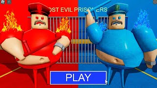 NEW UPDATE! FIRE BARRY VS WATER BARRY in BARRY'S PRISON RUN! New Scary Obby (#Roblox)