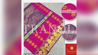 Tranoli Embossed Semi Silk Zari Woven Saree with Contrast Rich Pallu