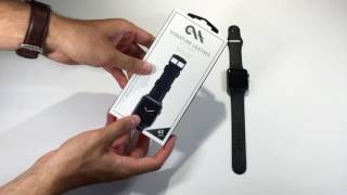 Case Mate Signature Black Leather Apple Watch Band