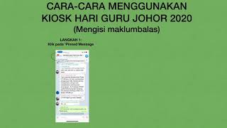 Tutorial menggunakan kiosk Hari Guru Peringkat Negeri