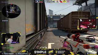 s1mple plays faceit on train