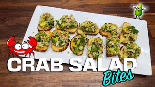 Quick, Easy & Delicious Appetizer:  Healthier 🥑 Crab 🦀 Salad Bites for any Easter/Spring Party.