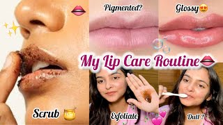 Get rid of Dark, dry and chapped lips 👄/ how to get pink lips naturally/ pigmented, dull, black lips