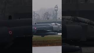 🌧️ Vintage Power: Turkish F-4 Phantom from the 60s Taxiing in Heavy Rain | #short #shorts