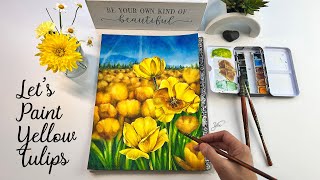 Painting Yellow Tulips with Yin!